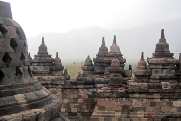 Stupas at Borobudur in early light