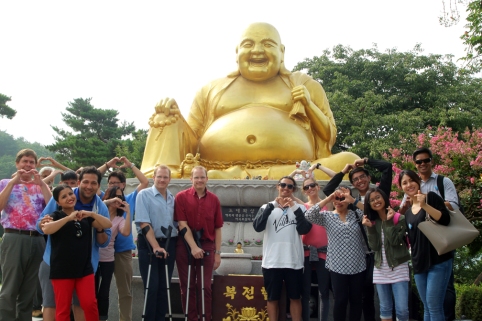 Tour group at fat Buddha