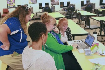 Group working on Microbits