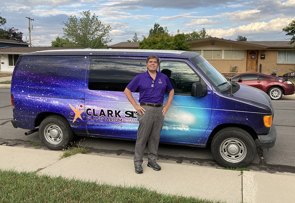 David Black by planetarium van